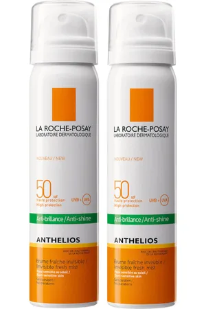 LA ROCHE-POSAY Dúo de brumas faciales de protección solar Anthelios Anti-Shine Invisible con FPS 50+ de 75 ml