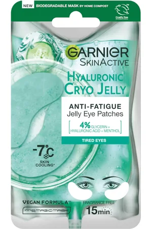 Garnier Anti-Fatigue Hyaluronic Acid and Icy Cucumber Cryo Jelly Eye Patches