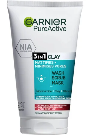 Garnier Máscara exfoliante Pure Active 3-in-1 Wash de (150 ml)