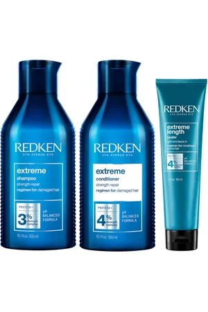 Redken Extreme Shampoo, Conditioner and Extreme Length Sealer Leave-in Treatment Bundle