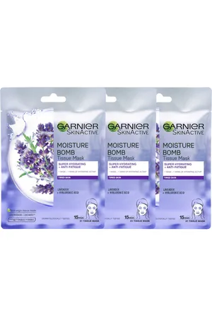 Garnier Moisture Bomb Lavender Hydrating Face Sheet Mask X 3