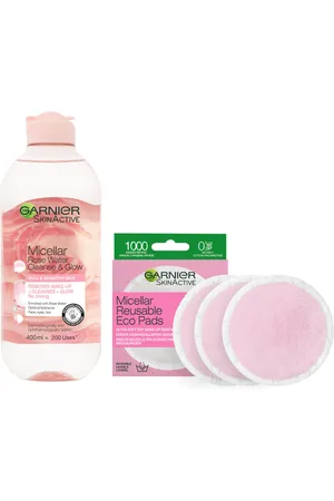 Garnier Makeup Remover Eco Pads and Rose Micellar Water Duo Set