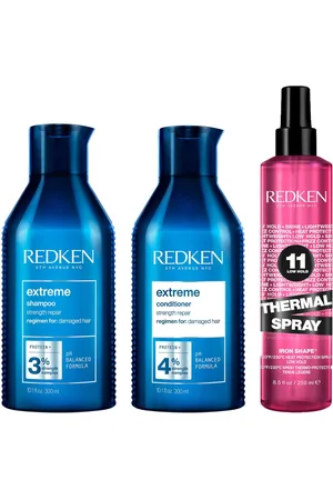 Redken Extreme Shampoo and Conditioner For Damaged Hair with Thermal Spray Heat Protector