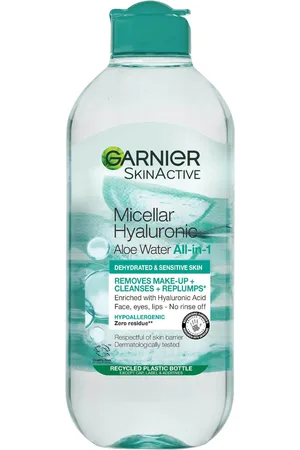 Garnier Agua Micelar Hialurónica de Aloe 400ml, Limpia y Repone