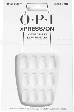 OPI XPRESS/ON White Press On Nails Gel-Like Salon Manicure - Funny Bunny