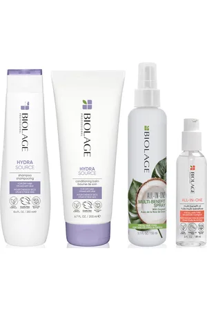 Biolage Hydrasource Hydrating Shampoo, Conditioner, All-in-One Hair Oil and Leave-in Spray Routine For Dry Hair