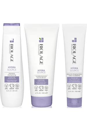 Biolage Hydrasource Hydrating Shampoo, Conditioner and Blow Dry Lotion Routine For Dry Hair