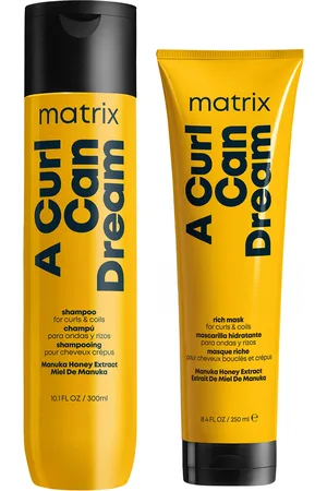 Matrix A Curl Can Dream Cleansing Shampoo Infused with Manuka Honey Extract 300ml and Hair Mask 250ml Bundle for Curls and Coils