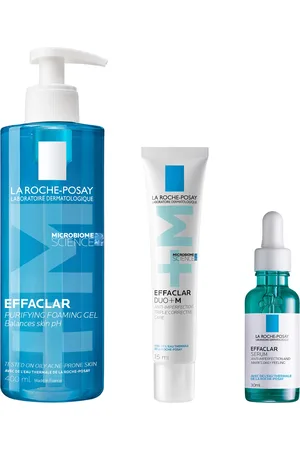 LA ROCHE-POSAY Breakout-Fighting Set- High Strength: Effaclar Cleanser, Serum and Corrective Care