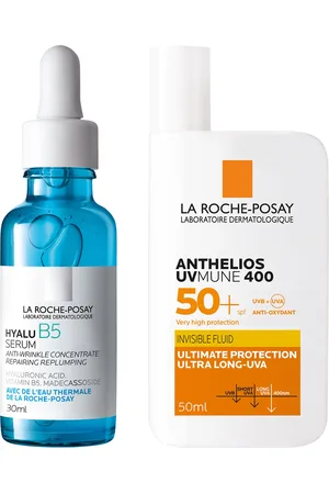 LA ROCHE-POSAY Daily Replump and Protect Set: Hyalu B5 Hyaluronic Acid Serum + SPF50+