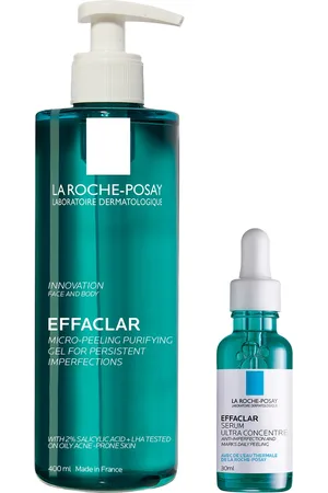 LA ROCHE-POSAY Breakout-Fighting Duo- High Strength: Effaclar Micro-Peeling Cleanser and Anti-Blemish Triple-Acid Serum
