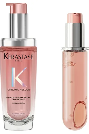 Kerastase Kérastase Chroma Absolu Refillable Hair Oil and Refill Capsule Duo for Fine to Medium Hair with Glycerin & Hyaluronic Acid 75ml