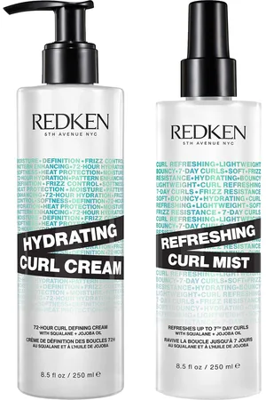 Redken Hydrating Curl Defining Cream and Refreshing Curl Hair Mist Bundle for Curly and Coily Hair