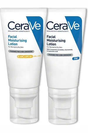 Cerave Day & Night Facial Moisturising Duo for Dry Skin with SPF 50 and Niacinamide