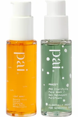 Pai Skincare Double Cleanse Duo - Light Work Rosehip Cleansing Oil 28ml and Phaze Rebalancing PHA Cleanser 28ml