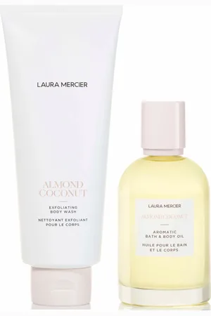 Laura Mercier Almond Coconut Exfoliating Body Wash and Bath and Body Oil Bundle
