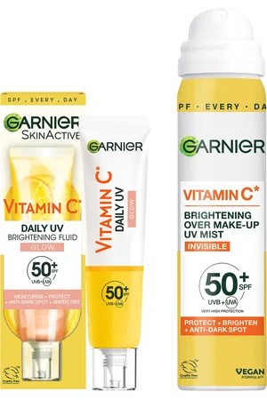 Garnier Vitamin C Brightening SPF50 Mist & Glow Fluid Sun Protection Bundle