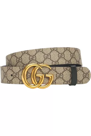 Gucci | Mujer 3.7cm Gg Marmont Reversible Canvas Belt /black 70