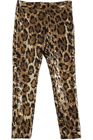 Dolce & Gabbana | Niña Leggings Leopardo Con Lentejuelas /negro 8a