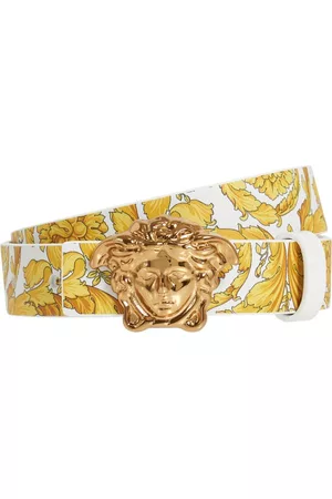 VERSACE | Niño Cinturón De Piel Con Medusa Y Estampado /oro M
