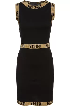 Moschino | Mujer Vestido Mini De Punto De Lana Con Logo /dorado 36