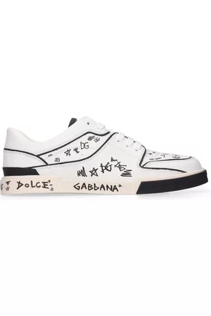 Dolce & Gabbana | Niña Sneakers De Piel Con Logo Y Cordones 34