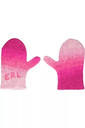 ERL | Hombre Guantes De Mezcla De Mohair Degradado Con Logo /multicolor M