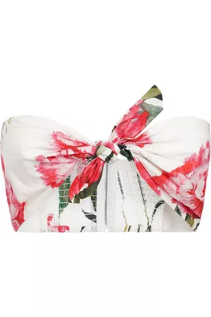 Dolce & Gabbana | Mujer Top Bandeau De Popelina Con Estampado 36