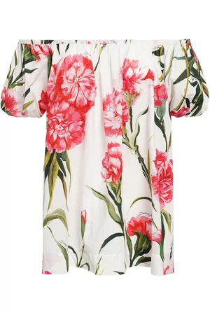 Dolce & Gabbana | Mujer Top De Popelina De Algodón Con Estampado 36