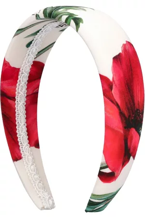 Dolce & Gabbana | Niña Diadema De Algodón Con Estampado Floral /rojo Unique