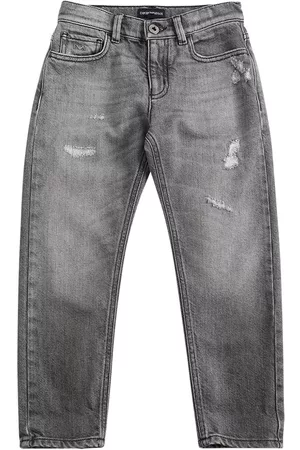 Emporio Armani | Niño Jeans Slim De Algodón Denim Lavados 10a