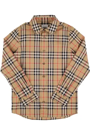 Burberry Camisa De Algodón Popelina Con Estampado