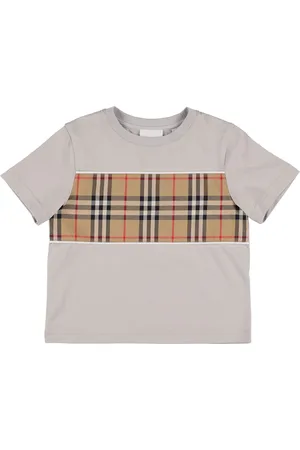 Burberry Camiseta De Jersey De Algodón Con Cuadros