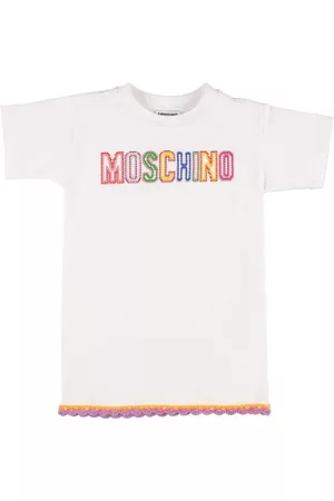 Moschino | Niña Vestido De Algodón Crochet Con Logo Estampado 8a
