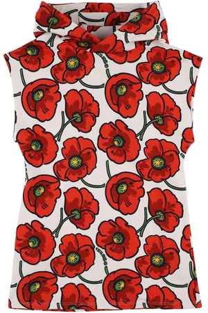 Kenzo Niñas Flores - | Niña Hooded Flower Print Dress /rojo 8a