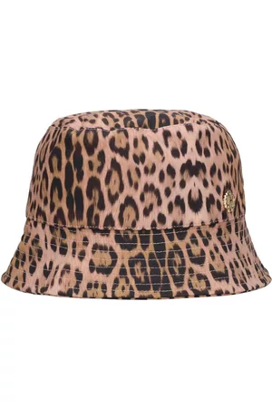 Roberto Cavalli Niñas Sombreros - | Niña Leopard Print Cotton Poplin Bucket Hat /café Ii
