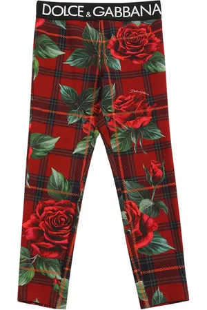 Dolce & Gabbana Niñas Pantalones - | Niña Leggings De Algodón Con Logo /rojo 8a