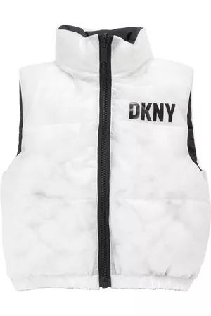 DKNY Niñas Chalecos - | Niña Chaleco Acolchado Reversible Con Logo /negro 10a