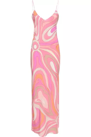 Puccini Mujer Estampados - | Mujer Vestido Largo De Sarga De Seda Estampado 38