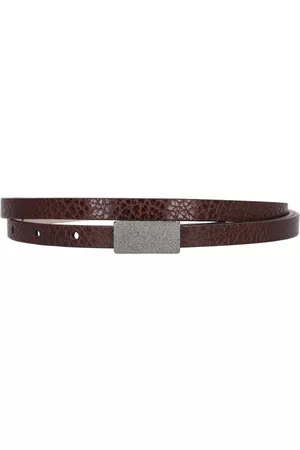 Brunello Cucinelli Mujer Cinturones - | Mujer Cinturón De Piel Brillante 1cm Xs