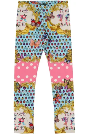 VERSACE Leggings De Algodón Estampado