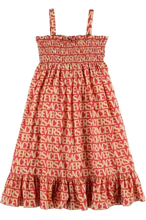 VERSACE Vestido Midi De Algodón Con Volantes