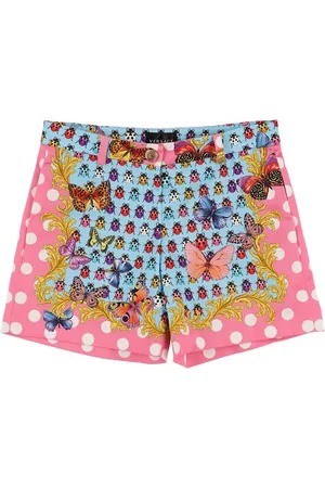 VERSACE Shorts Deportivos De Algodón Estampados