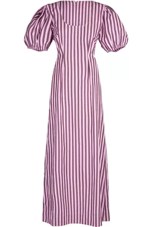 Ganni Mujer Rayas - | Mujer Vestido Midi De Algodón Con Rayas 32