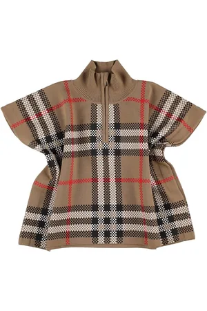 Burberry Capa De Punto De Lana Con Estampado