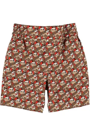 Burberry Shorts De Algodón Con Estampado