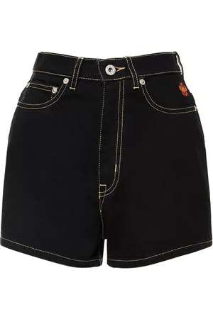 Pantalones clásicos de algodón y viscosa zigzag Negro