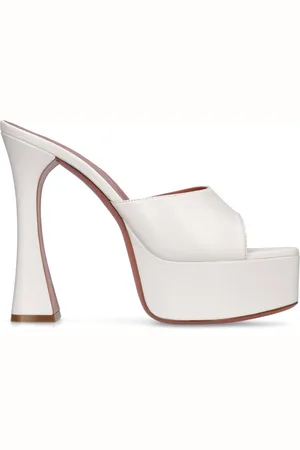 Amina Muaddi Sandalias De Piel 140mm