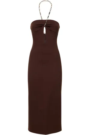 The Attico Vestido Midi De Jersey Con Cuello Halter