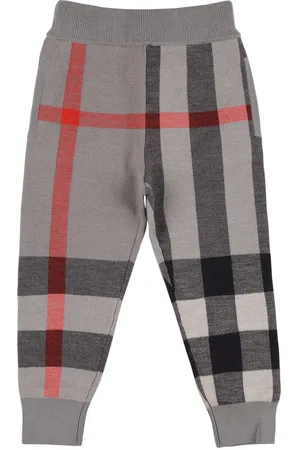 Burberry Pantalones De Punto De Lana Estampado De Cuadros